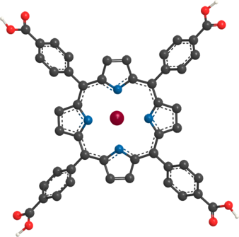 Molecular structure of copper meso-tetra carboxyphenyl porphyrin, Cu-TCPP